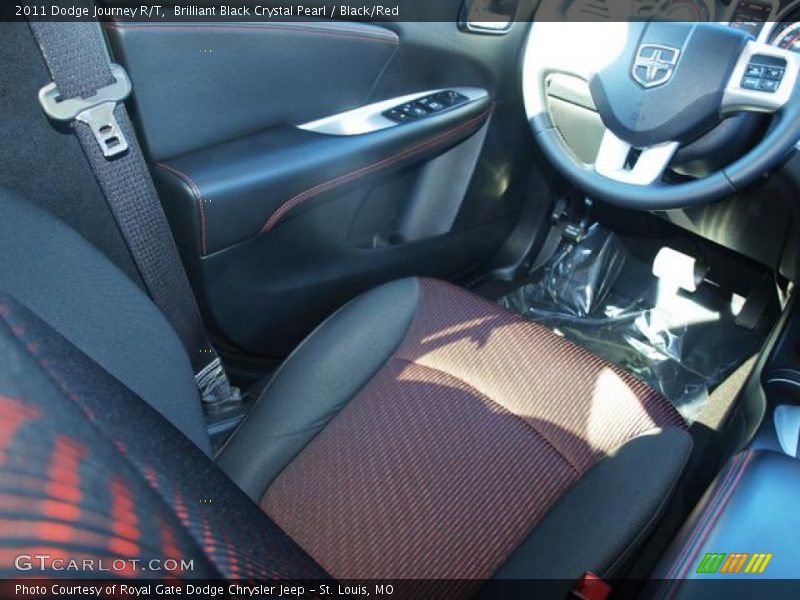 Brilliant Black Crystal Pearl / Black/Red 2011 Dodge Journey R/T