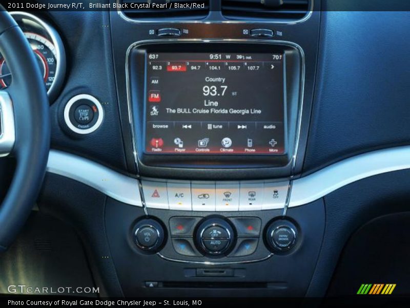 Brilliant Black Crystal Pearl / Black/Red 2011 Dodge Journey R/T