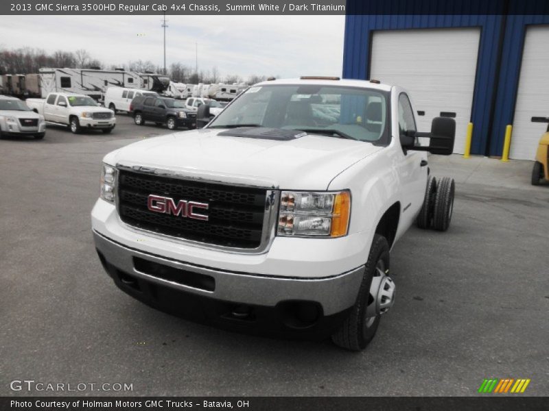 Summit White / Dark Titanium 2013 GMC Sierra 3500HD Regular Cab 4x4 Chassis