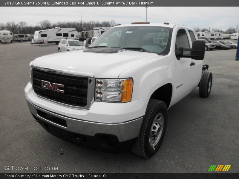 Summit White / Dark Titanium 2013 GMC Sierra 2500HD Extended Cab 4x4 Chassis
