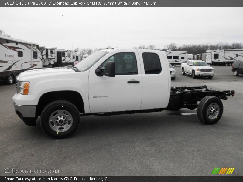 Summit White / Dark Titanium 2013 GMC Sierra 2500HD Extended Cab 4x4 Chassis