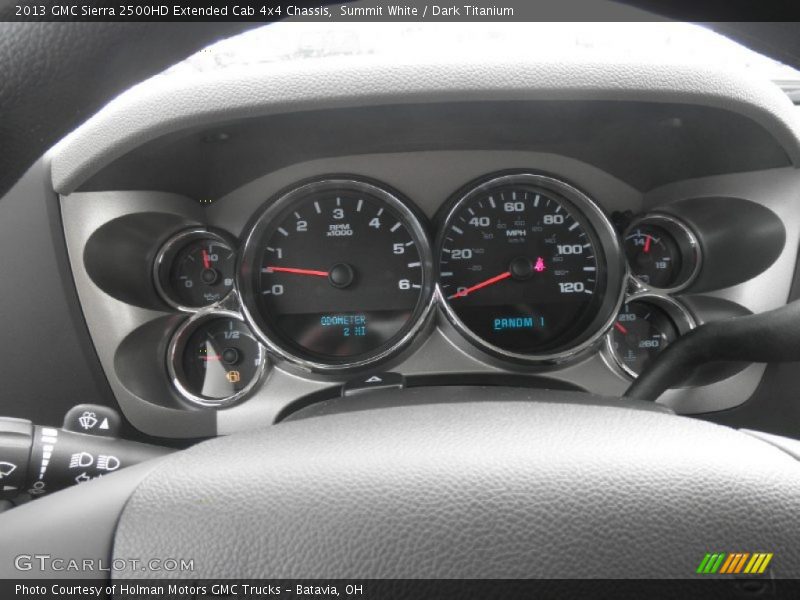 Summit White / Dark Titanium 2013 GMC Sierra 2500HD Extended Cab 4x4 Chassis
