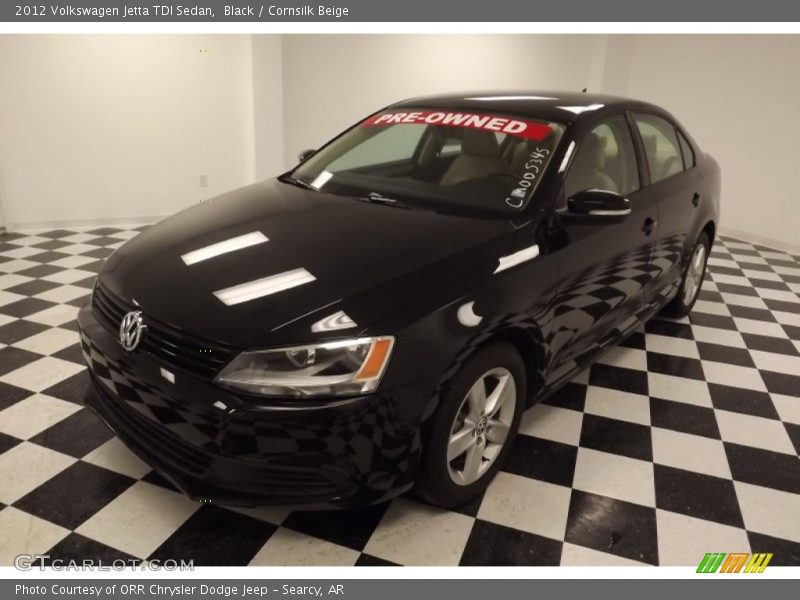Black / Cornsilk Beige 2012 Volkswagen Jetta TDI Sedan