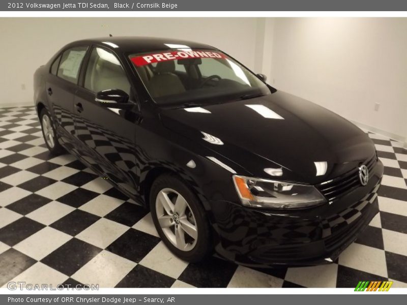 Black / Cornsilk Beige 2012 Volkswagen Jetta TDI Sedan