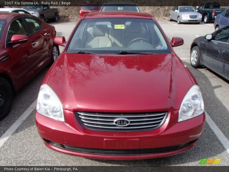 Ruby Red / Beige 2007 Kia Optima LX