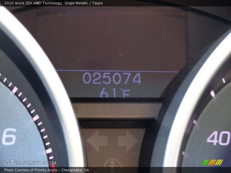 Grigio Metallic / Taupe 2010 Acura ZDX AWD Technology