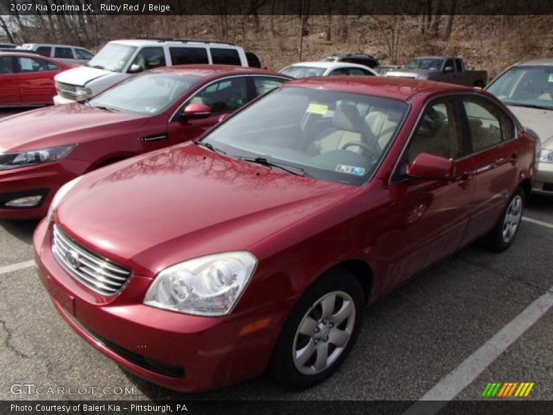Ruby Red / Beige 2007 Kia Optima LX