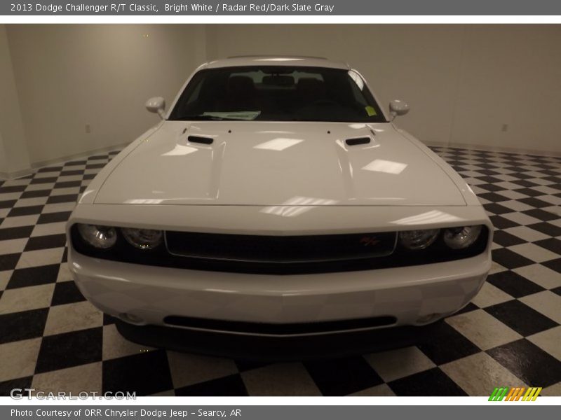 Bright White / Radar Red/Dark Slate Gray 2013 Dodge Challenger R/T Classic