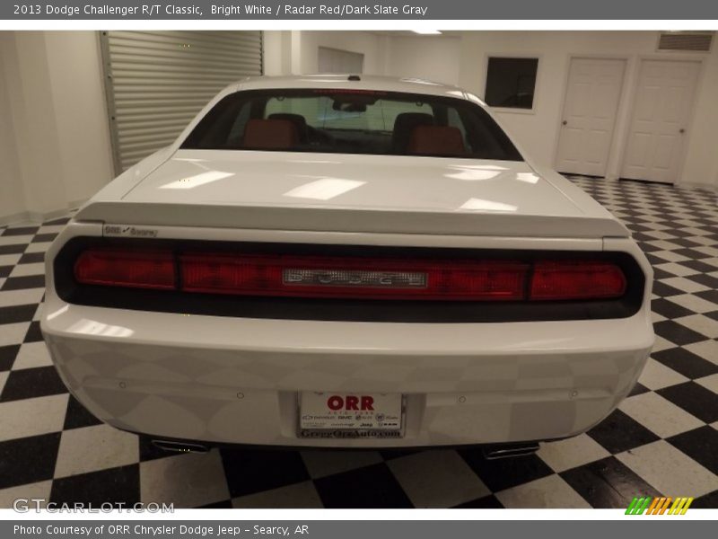 Bright White / Radar Red/Dark Slate Gray 2013 Dodge Challenger R/T Classic