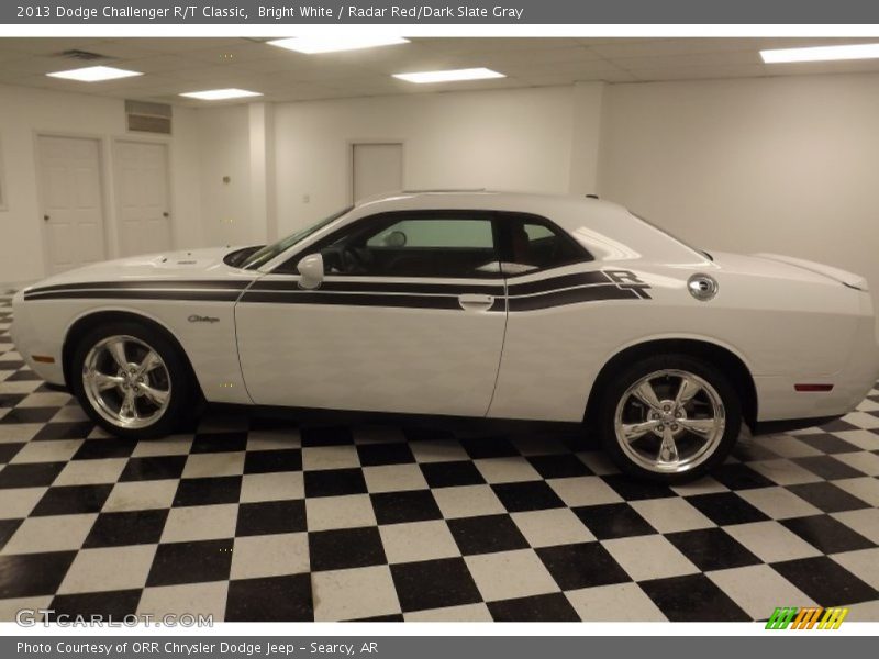 Bright White / Radar Red/Dark Slate Gray 2013 Dodge Challenger R/T Classic