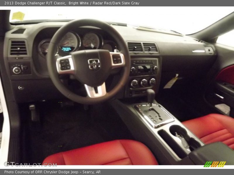 Bright White / Radar Red/Dark Slate Gray 2013 Dodge Challenger R/T Classic