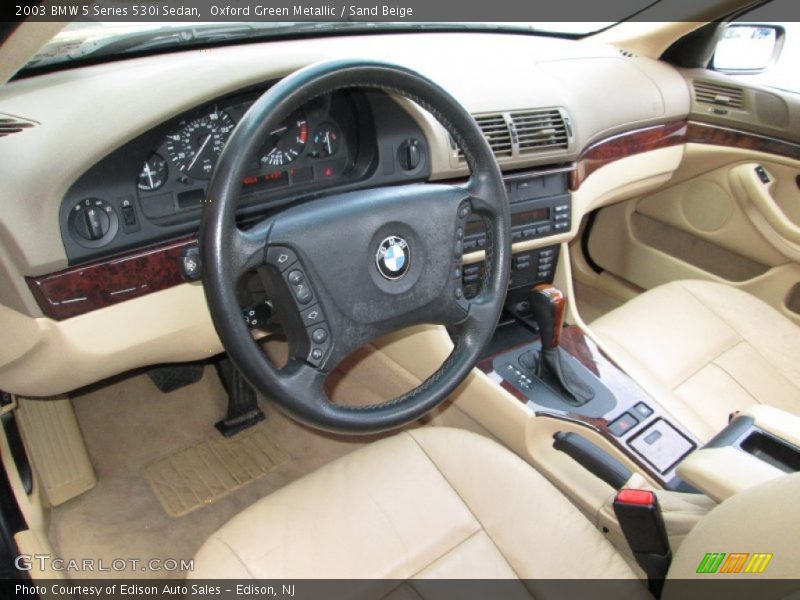 Oxford Green Metallic / Sand Beige 2003 BMW 5 Series 530i Sedan