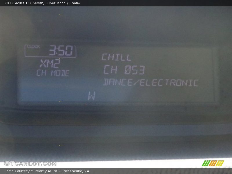 Silver Moon / Ebony 2012 Acura TSX Sedan