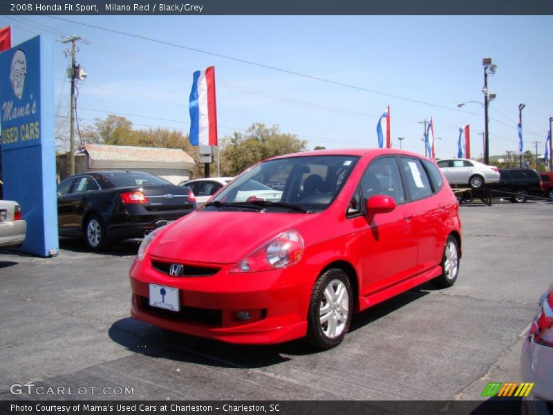 Milano Red / Black/Grey 2008 Honda Fit Sport