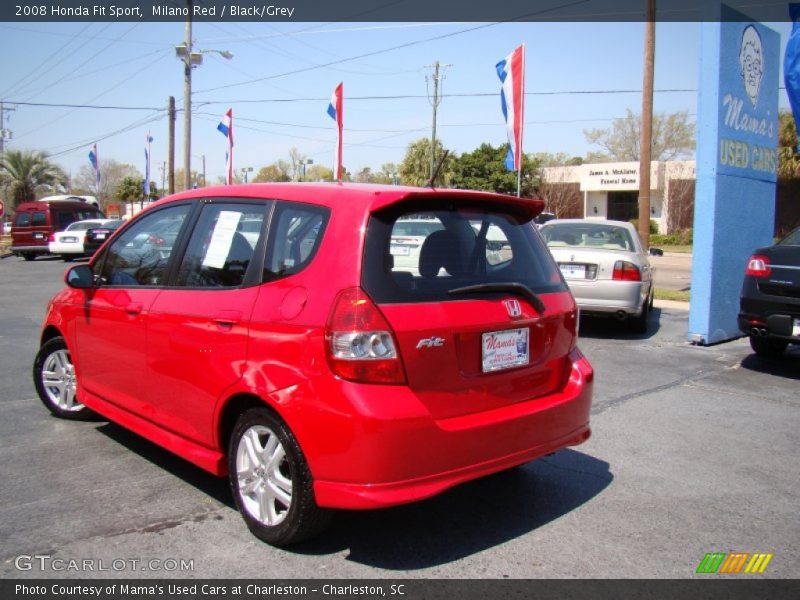 Milano Red / Black/Grey 2008 Honda Fit Sport