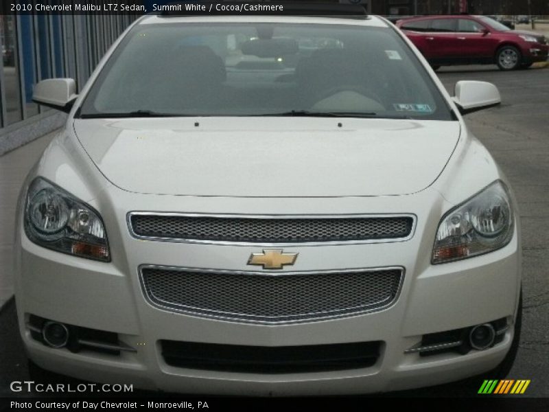 Summit White / Cocoa/Cashmere 2010 Chevrolet Malibu LTZ Sedan