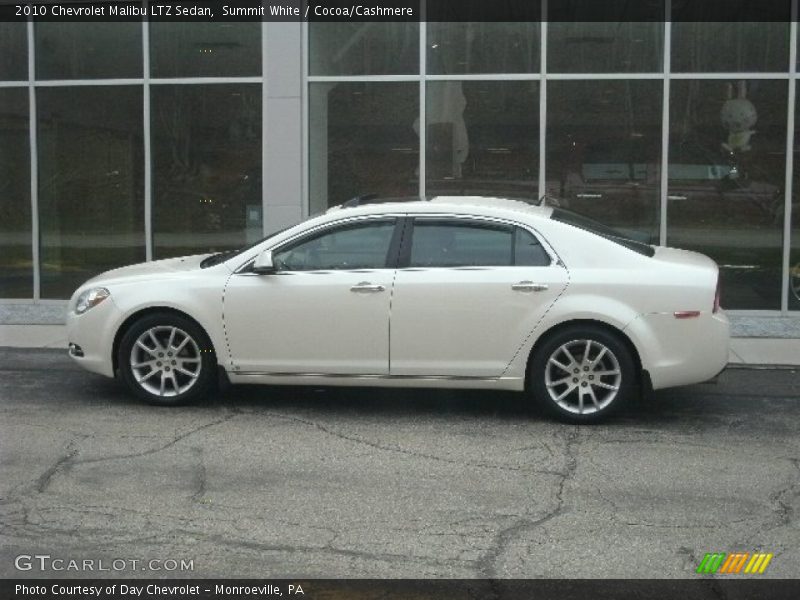 Summit White / Cocoa/Cashmere 2010 Chevrolet Malibu LTZ Sedan