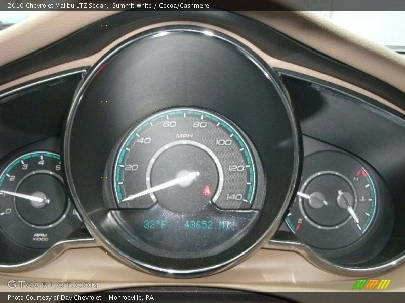 Summit White / Cocoa/Cashmere 2010 Chevrolet Malibu LTZ Sedan