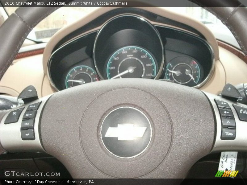 Summit White / Cocoa/Cashmere 2010 Chevrolet Malibu LTZ Sedan