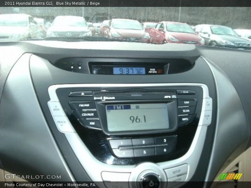 Blue Sky Metallic / Beige 2011 Hyundai Elantra GLS
