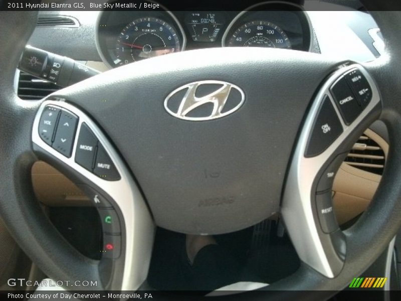 Blue Sky Metallic / Beige 2011 Hyundai Elantra GLS