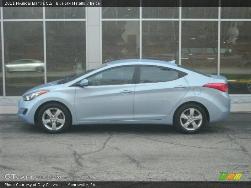 Blue Sky Metallic / Beige 2011 Hyundai Elantra GLS