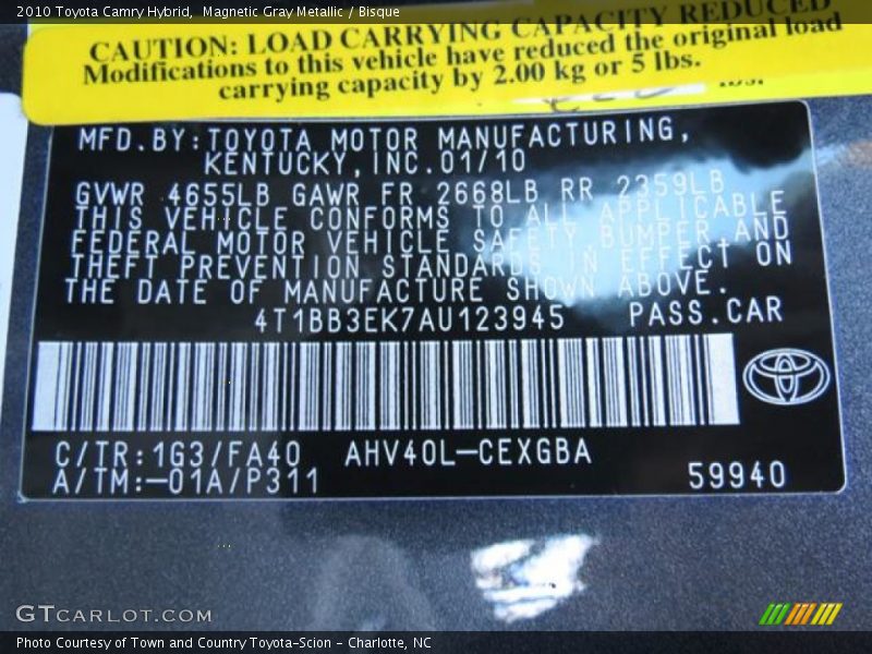 Magnetic Gray Metallic / Bisque 2010 Toyota Camry Hybrid