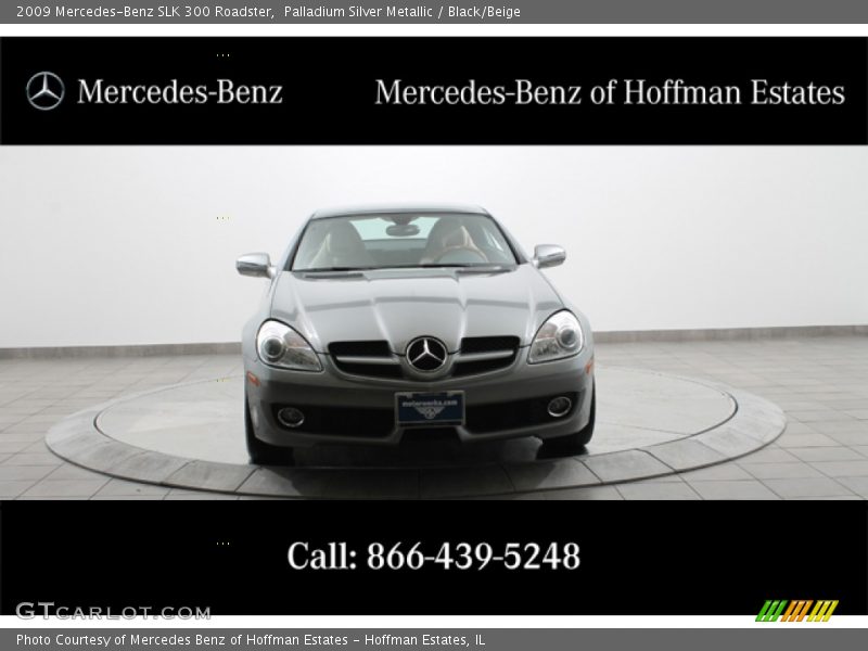 Palladium Silver Metallic / Black/Beige 2009 Mercedes-Benz SLK 300 Roadster