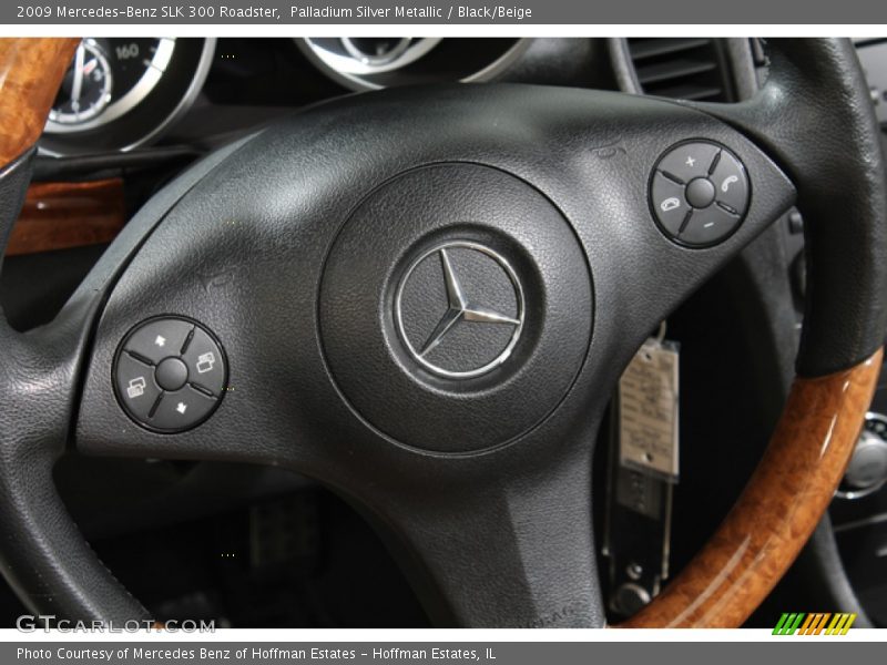Palladium Silver Metallic / Black/Beige 2009 Mercedes-Benz SLK 300 Roadster