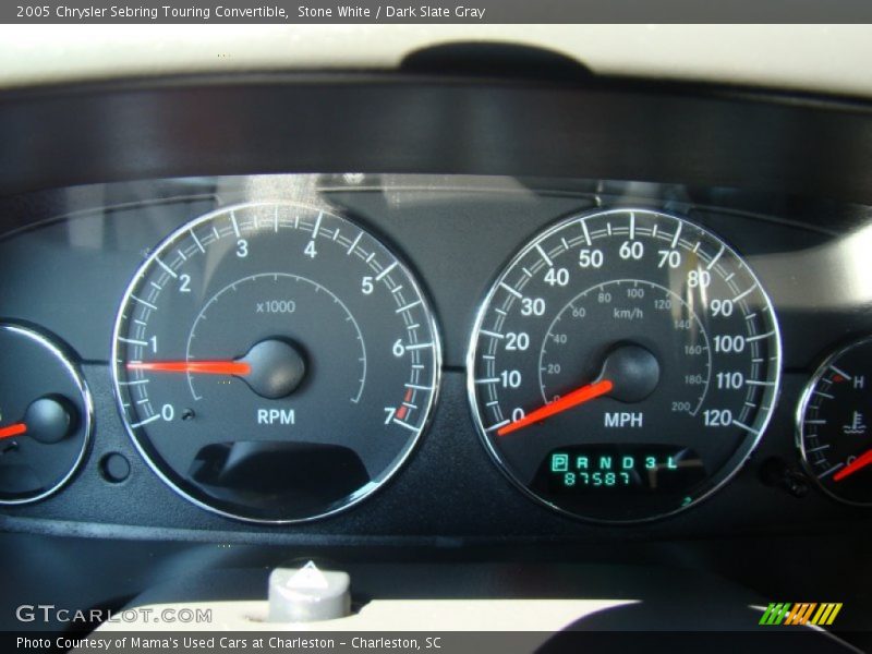 Stone White / Dark Slate Gray 2005 Chrysler Sebring Touring Convertible
