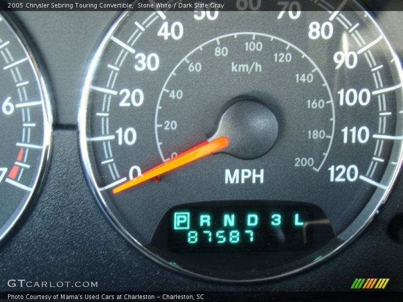 Stone White / Dark Slate Gray 2005 Chrysler Sebring Touring Convertible