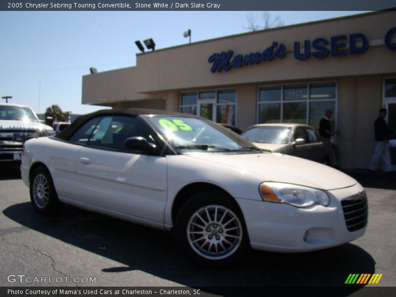 Stone White / Dark Slate Gray 2005 Chrysler Sebring Touring Convertible