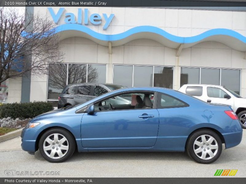 Atomic Blue Metallic / Gray 2010 Honda Civic LX Coupe
