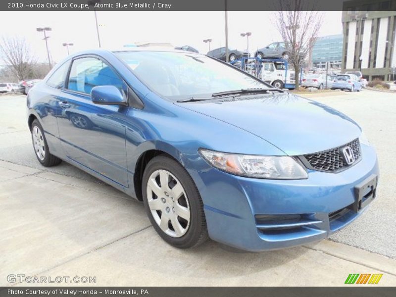 Atomic Blue Metallic / Gray 2010 Honda Civic LX Coupe