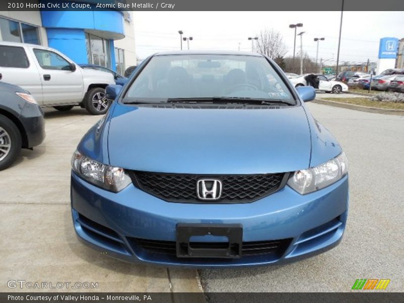 Atomic Blue Metallic / Gray 2010 Honda Civic LX Coupe
