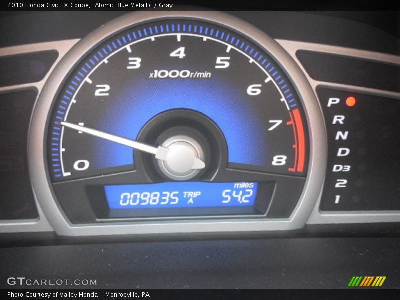 Atomic Blue Metallic / Gray 2010 Honda Civic LX Coupe