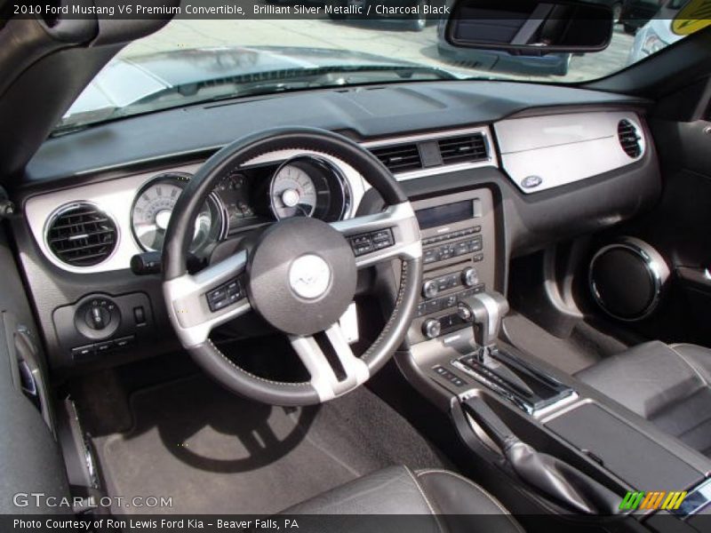 Brilliant Silver Metallic / Charcoal Black 2010 Ford Mustang V6 Premium Convertible