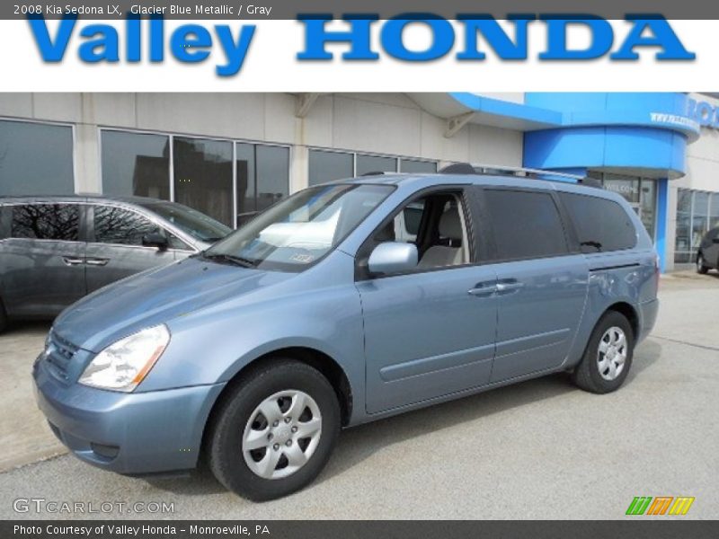 Glacier Blue Metallic / Gray 2008 Kia Sedona LX
