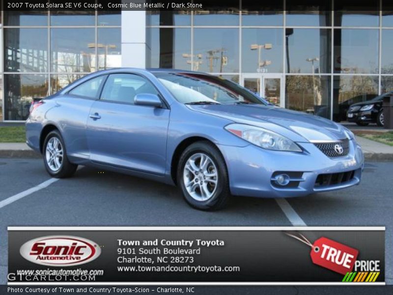 Cosmic Blue Metallic / Dark Stone 2007 Toyota Solara SE V6 Coupe