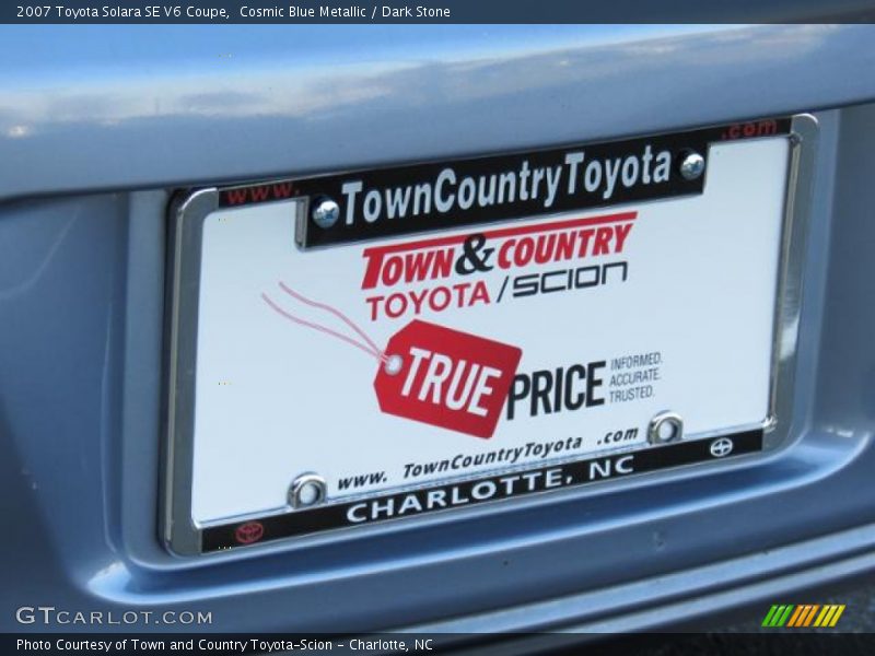 Cosmic Blue Metallic / Dark Stone 2007 Toyota Solara SE V6 Coupe