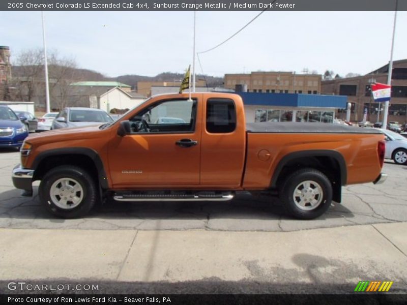 Sunburst Orange Metallic / Medium Dark Pewter 2005 Chevrolet Colorado LS Extended Cab 4x4