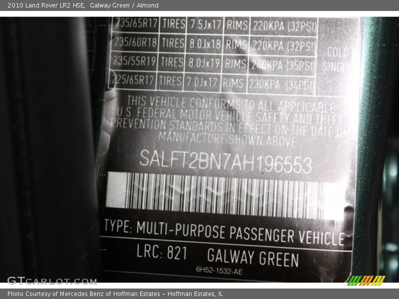 Galway Green / Almond 2010 Land Rover LR2 HSE