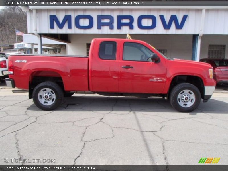 Fire Red / Dark Titanium 2011 GMC Sierra 2500HD Work Truck Extended Cab 4x4