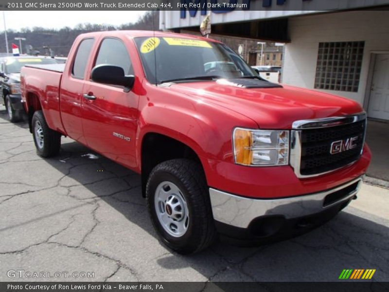 Fire Red / Dark Titanium 2011 GMC Sierra 2500HD Work Truck Extended Cab 4x4