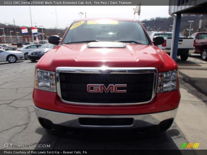 Fire Red / Dark Titanium 2011 GMC Sierra 2500HD Work Truck Extended Cab 4x4