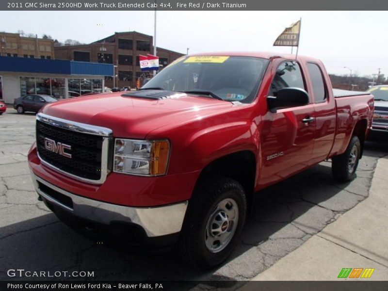 Fire Red / Dark Titanium 2011 GMC Sierra 2500HD Work Truck Extended Cab 4x4