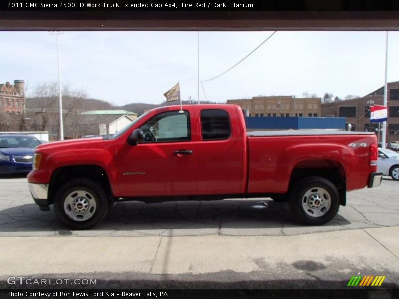 Fire Red / Dark Titanium 2011 GMC Sierra 2500HD Work Truck Extended Cab 4x4