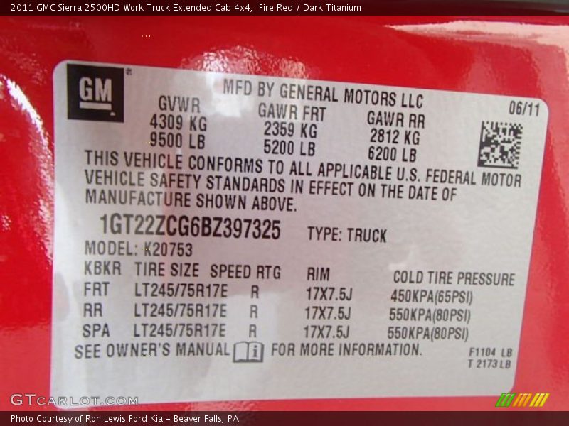 Fire Red / Dark Titanium 2011 GMC Sierra 2500HD Work Truck Extended Cab 4x4