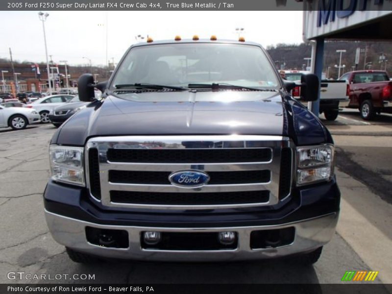 True Blue Metallic / Tan 2005 Ford F250 Super Duty Lariat FX4 Crew Cab 4x4