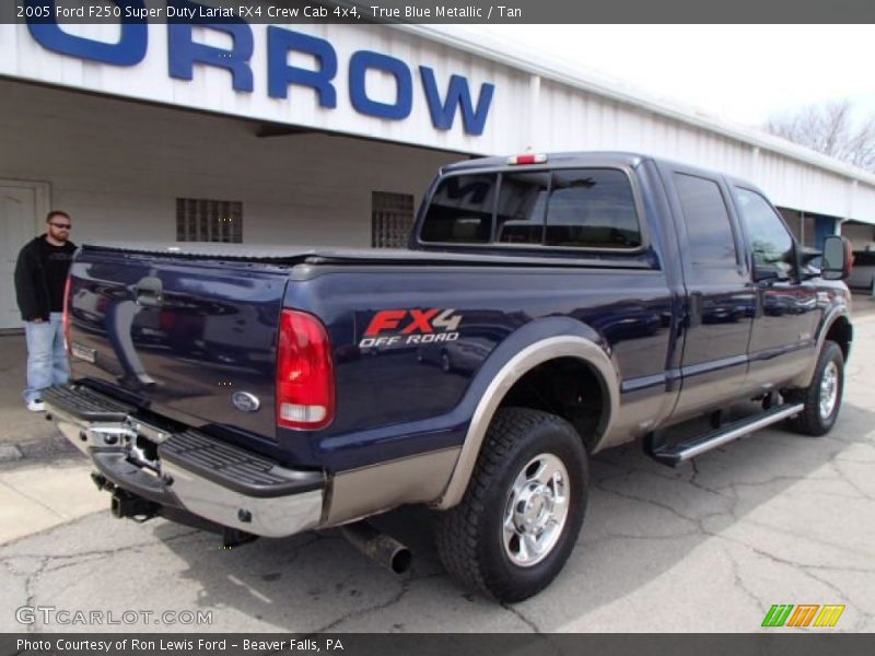 True Blue Metallic / Tan 2005 Ford F250 Super Duty Lariat FX4 Crew Cab 4x4